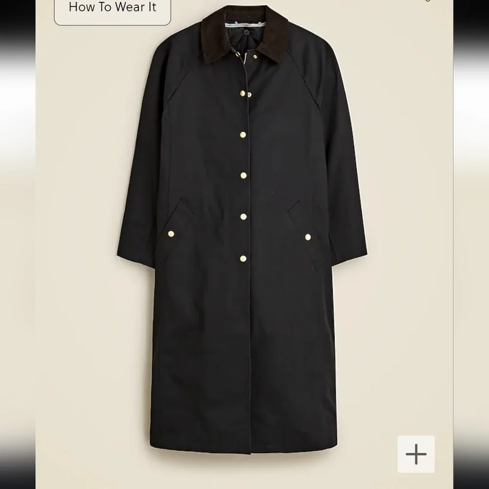 J Crew Long Barn Jacket™ in waxed cotton twill Coat Size L Petite  NWT CC954 - Picture 7 of 16